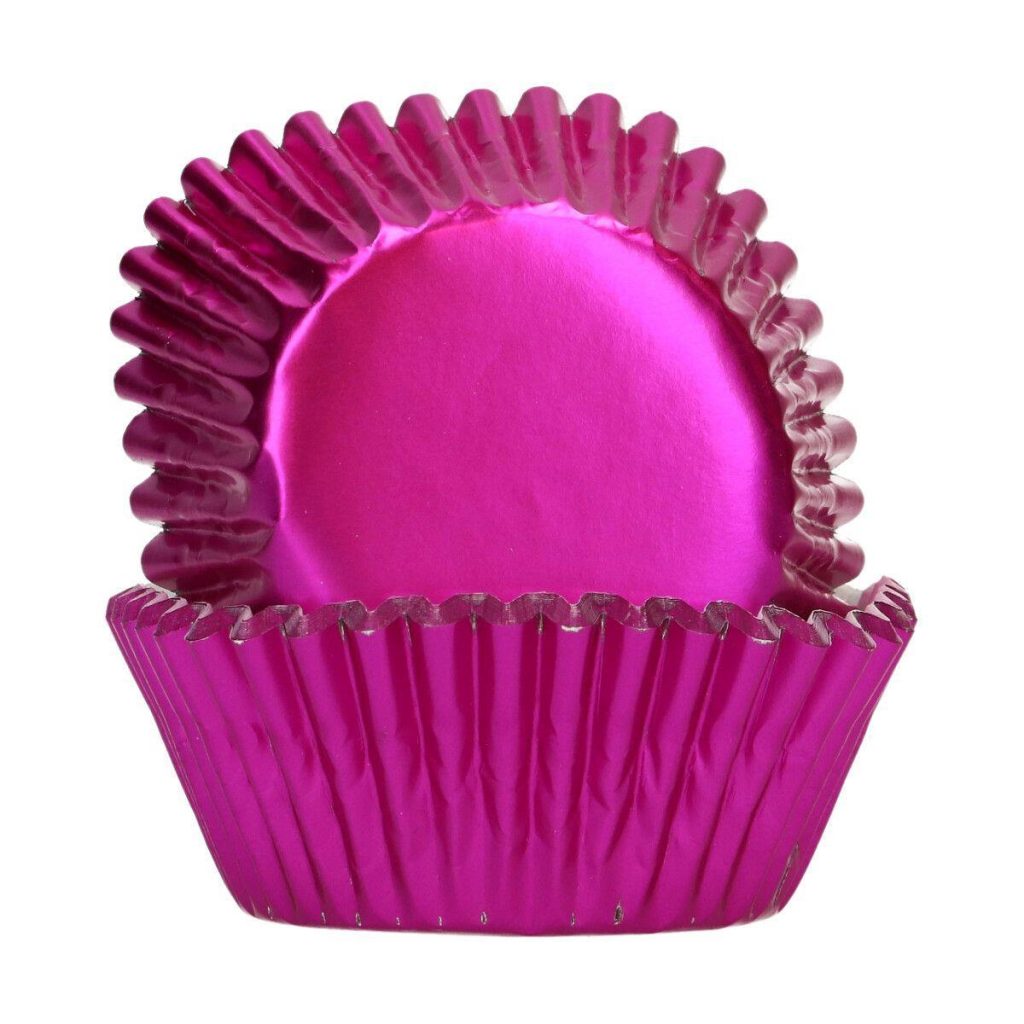 Cupcakeformer, metallic mørk rosa – 48 stk
