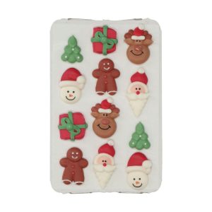 Spiselig kakedekor, julefigurer - 12 sett