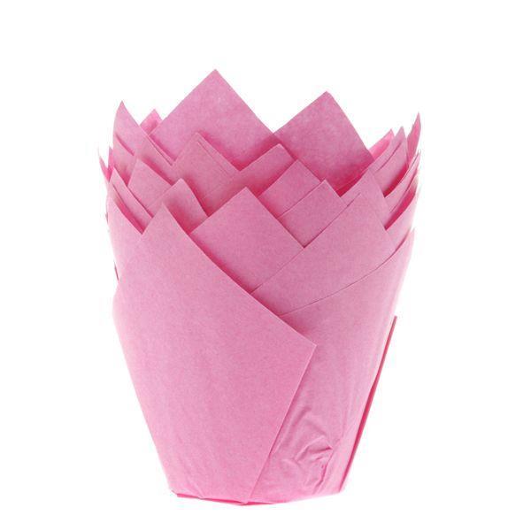 Cupcakeformer tulipan, lys rosa – 36 stk