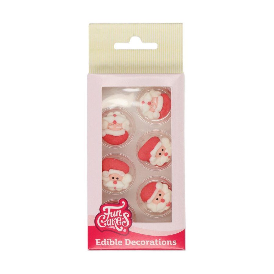 Spiselig kakedekor, julenisser - 8 stk