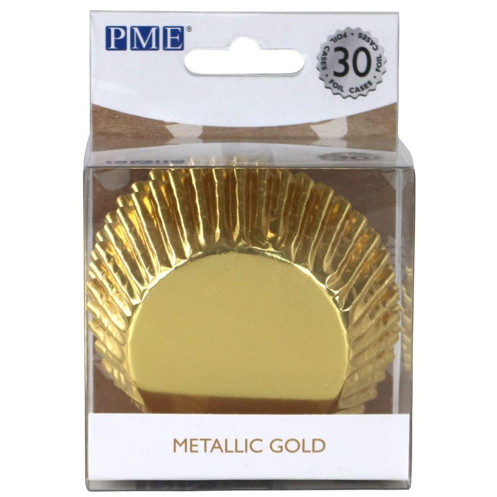 Cupcakeformer, metallic gull – 30 stk
