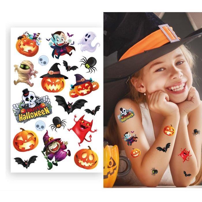 Midlertidige tatoveringer, morsom halloween - 19 stk