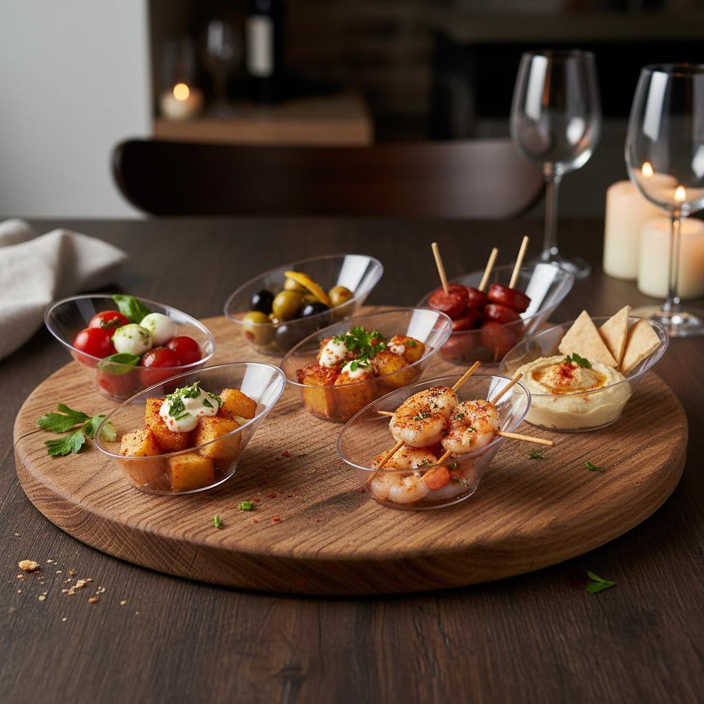Tapas skåler oval, transparent - 50 stk