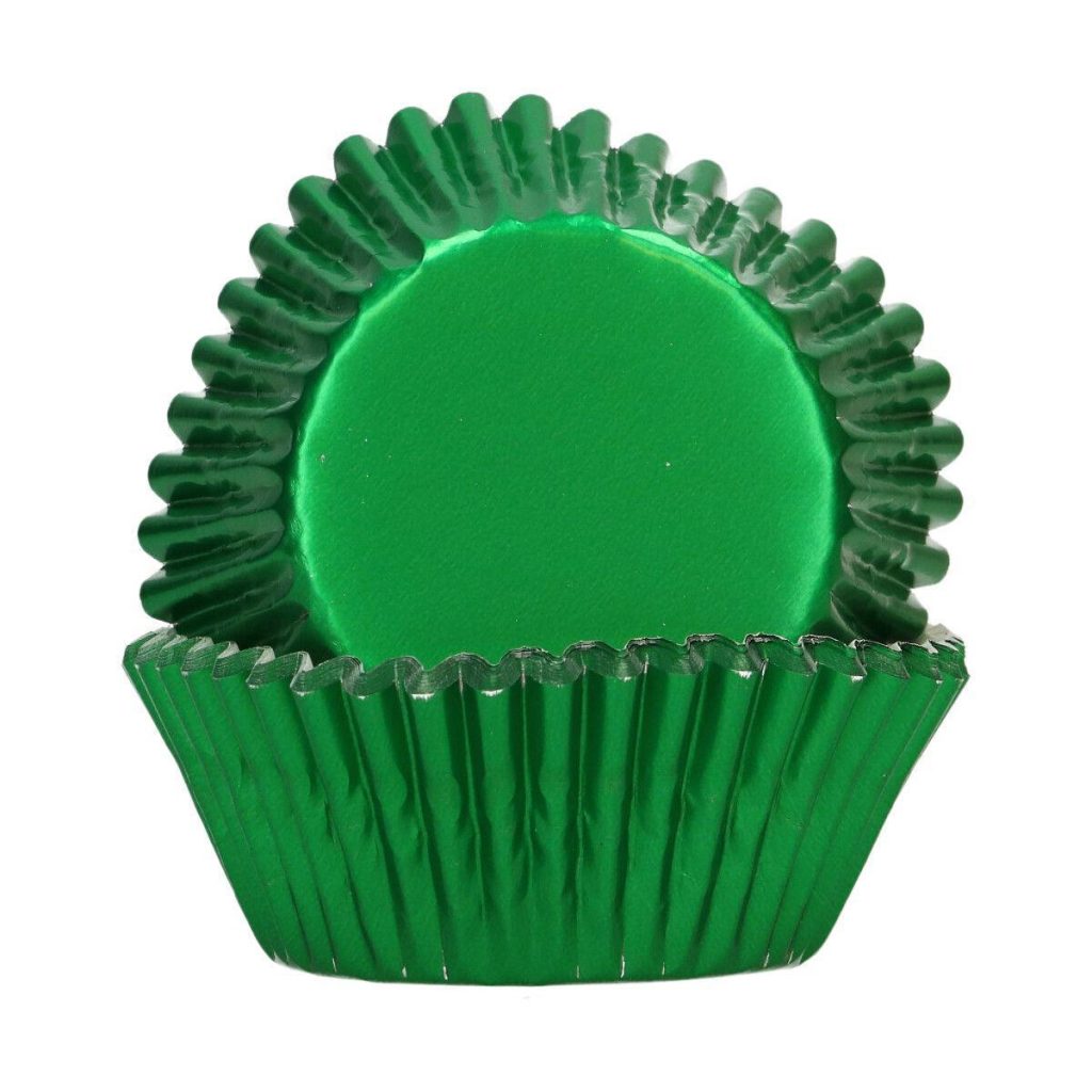 Cupcakeformer, metallic grønn – 48 stk